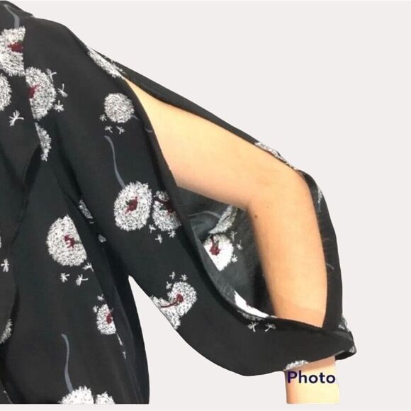 Deletta Anthropologie Wished Blooms Dandelion Peplum Top Blouse XS bv - Picture 2 of 14